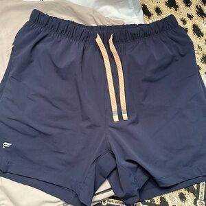Men’s Fabletics One Short, Lined, 5” inseam. Navy.
